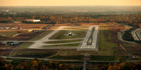 Amazing shot of jet landing at Charlotte Douglas International Airport