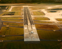 Amazing shot of jet landing at Charlotte Douglas International Airport