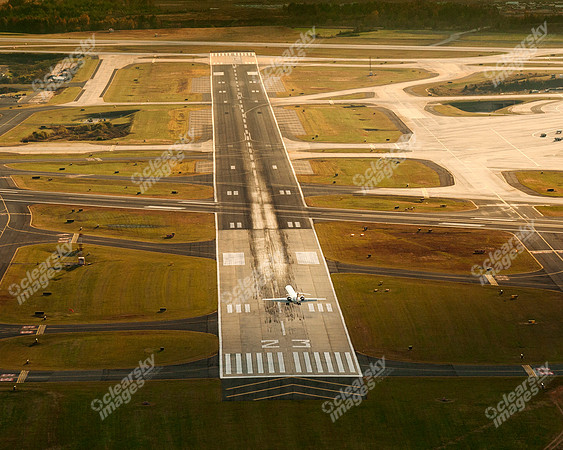 Amazing shot of jet landing at Charlotte Douglas International Airport