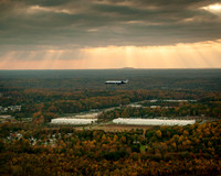 Amazing shot of jet landing at Charlotte Douglas International Airport