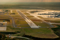 Amazing shot of jet landing at Charlotte Douglas International Airport